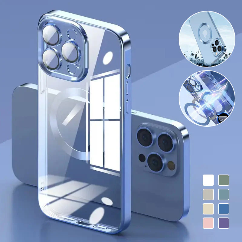 Electroplating Wireless Magnetic Charging All-Inclusive Lens Case for iPhone - Image 14