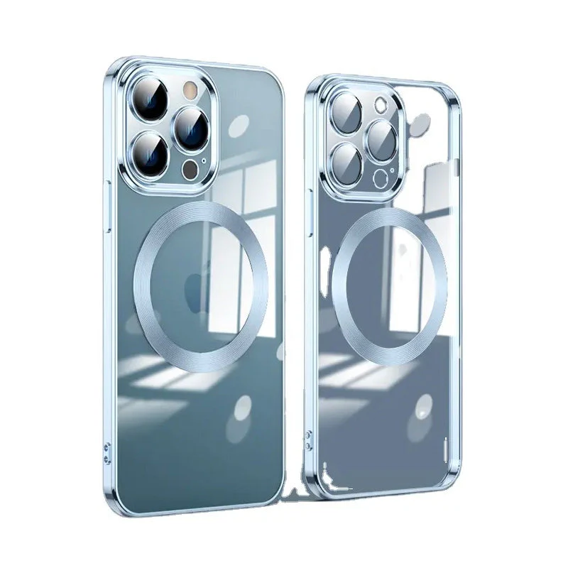 Electroplating Wireless Magnetic Charging All-Inclusive Lens Case for iPhone - Image 16