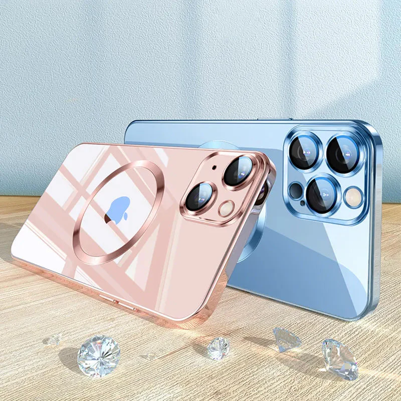 Electroplating Wireless Magnetic Charging All-Inclusive Lens Case for iPhone - Image 2