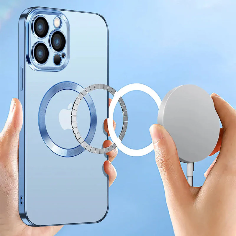 Electroplating Wireless Magnetic Charging All-Inclusive Lens Case for iPhone - Image 3
