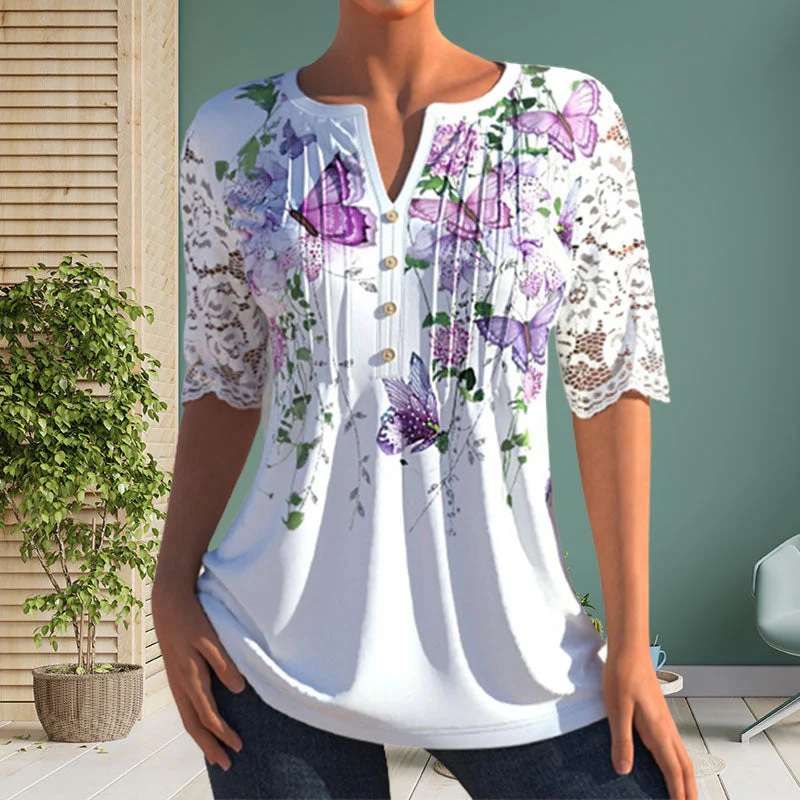 Elegant Blouse With Print - Image 2