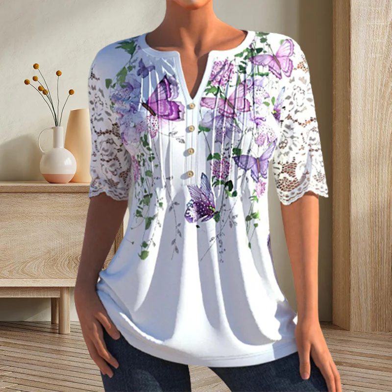 Elegant Blouse With Print - Image 3