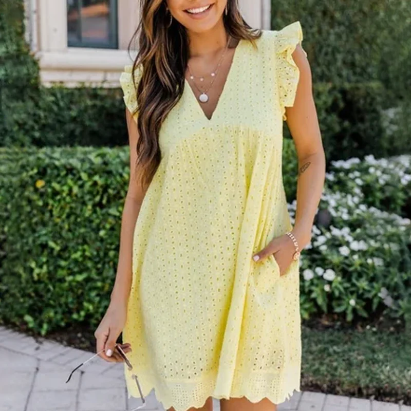 Elegant Lace Hollow Dress - Image 7