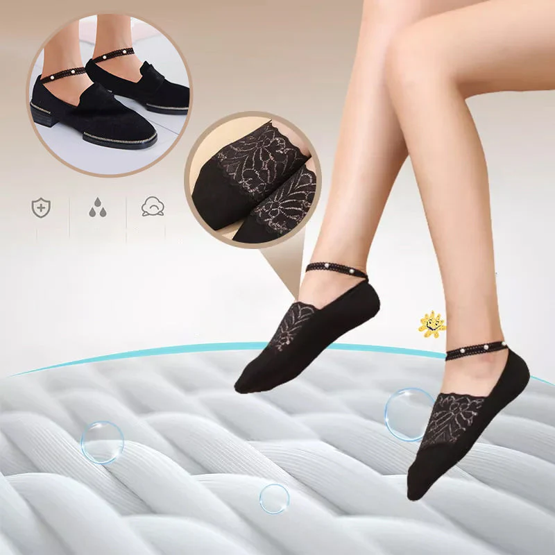 Elegant Pearl Lace Socks - Image 2