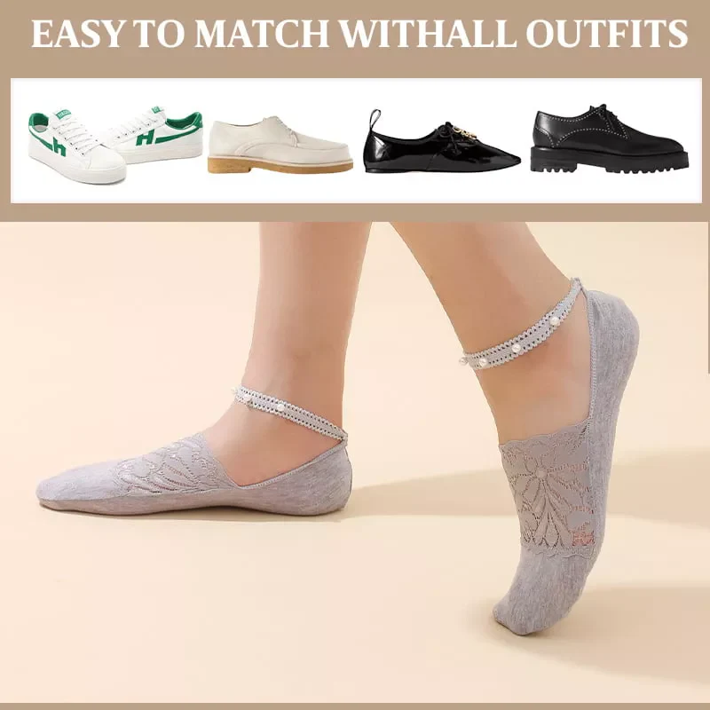 Elegant Pearl Lace Socks - Image 5