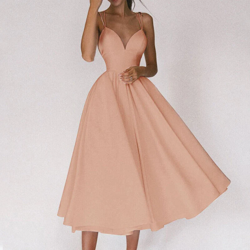 Elegant Strappy V-neck Dress - Image 10