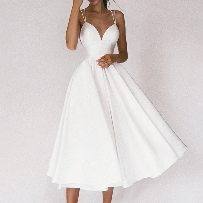 Elegant Strappy V-neck Dress - Image 11