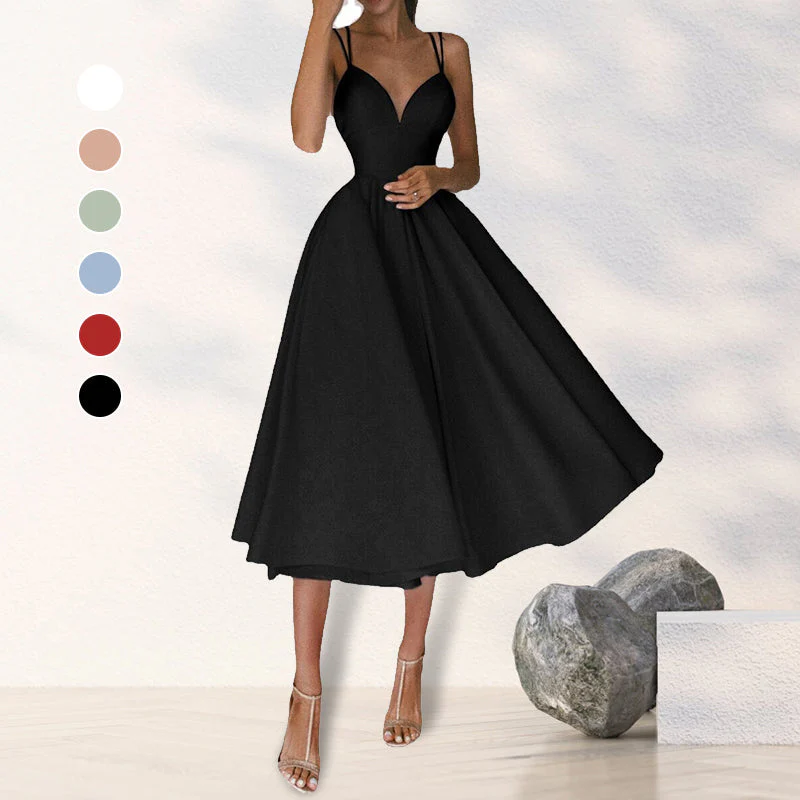 Elegant Strappy V-neck Dress - Image 3