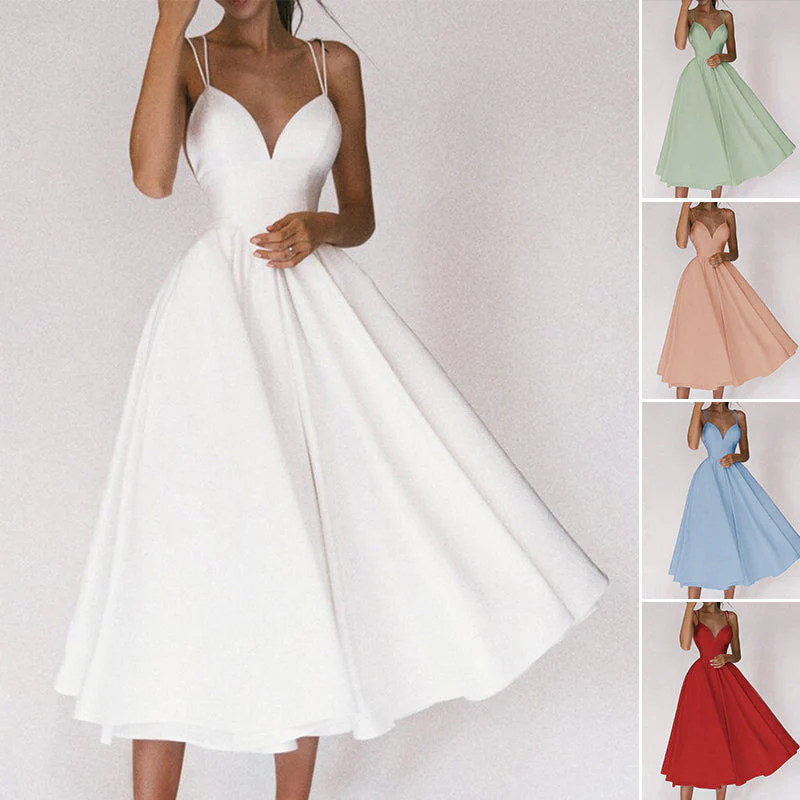 Elegant Strappy V-neck Dress - Image 4
