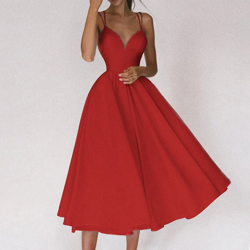 Elegant Strappy V-neck Dress - Image 7