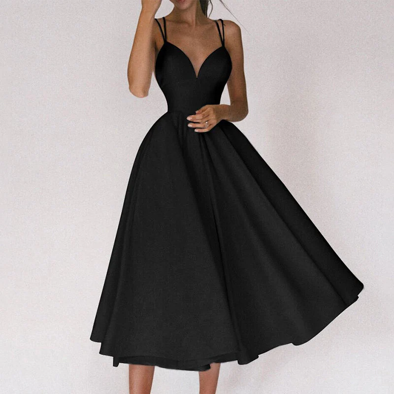 Elegant Strappy V-neck Dress - Image 8