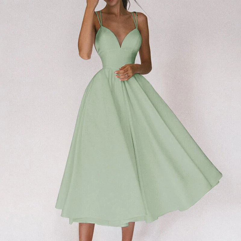 Elegant Strappy V-neck Dress - Image 9