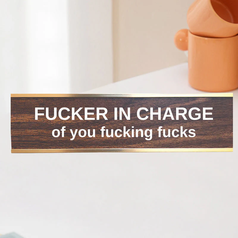 Engraved Desk Sign With Gold Stand - Image 3