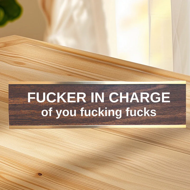 Engraved Desk Sign With Gold Stand - Image 4