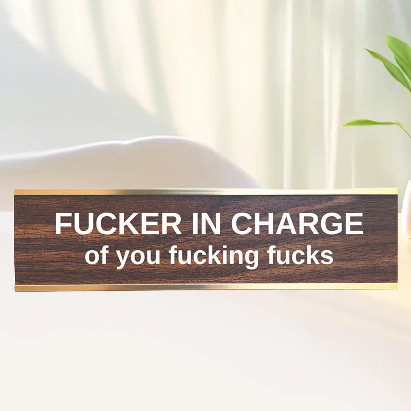 Engraved Desk Sign With Gold Stand - Image 6