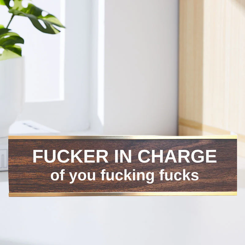 Engraved Desk Sign With Gold Stand - Image 7