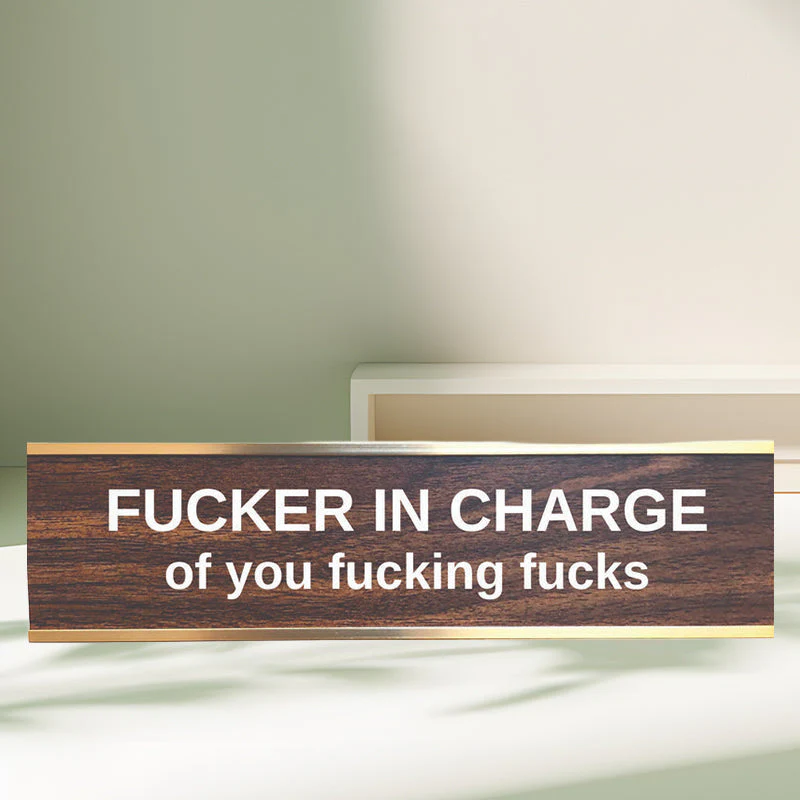 Engraved Desk Sign With Gold Stand - Image 8