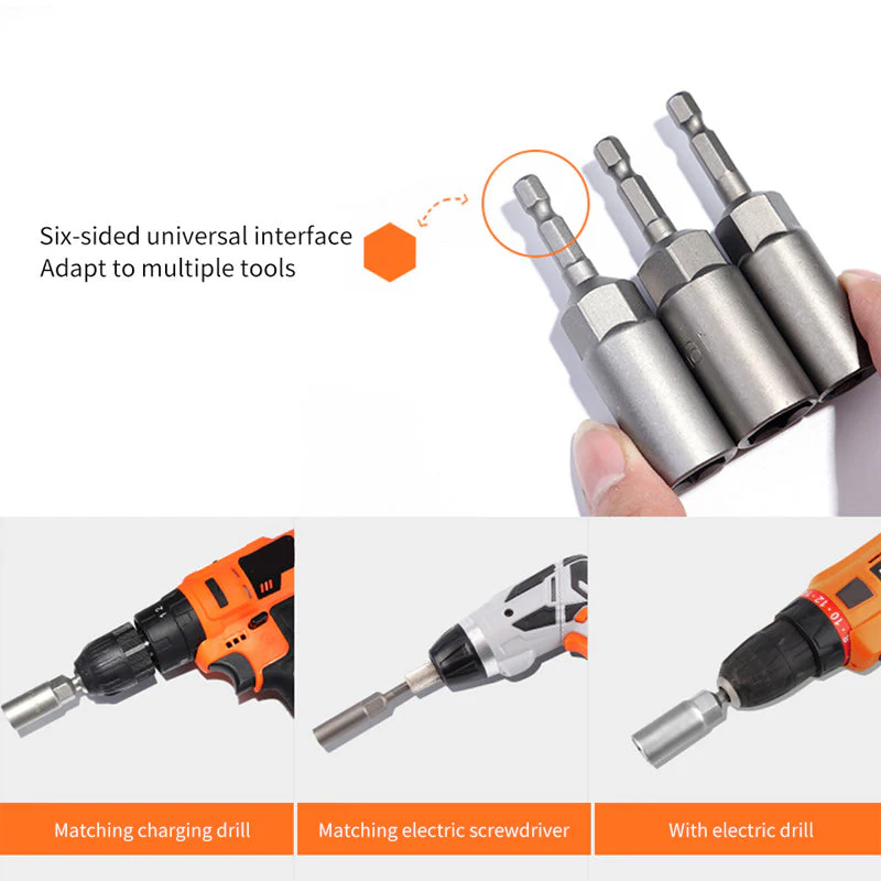Extra Deep Hex Bit Socket Bolt Nut Driver Bit Set - Image 3
