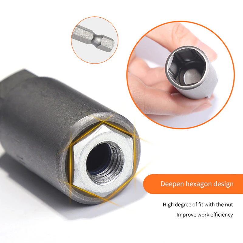 Extra Deep Hex Bit Socket Bolt Nut Driver Bit Set - Image 4