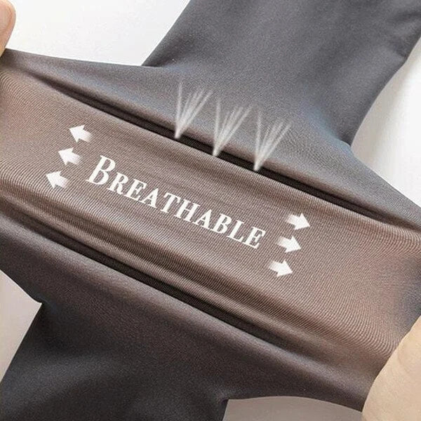 Fake Translucent Warm Plush Lined Elastic Tights - Image 4