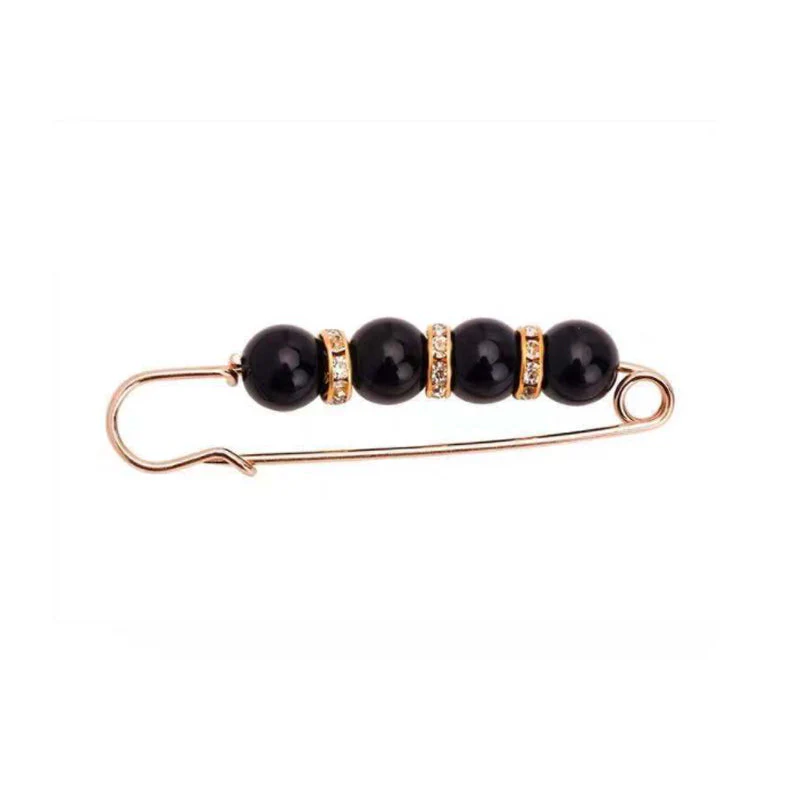 Fancy Rhinestones Pearls Safety Pin Brooch - Image 8