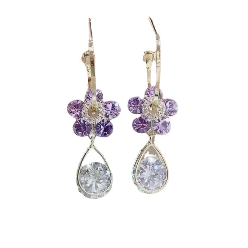 Fashion Flower Crystal Earrings - Image 10