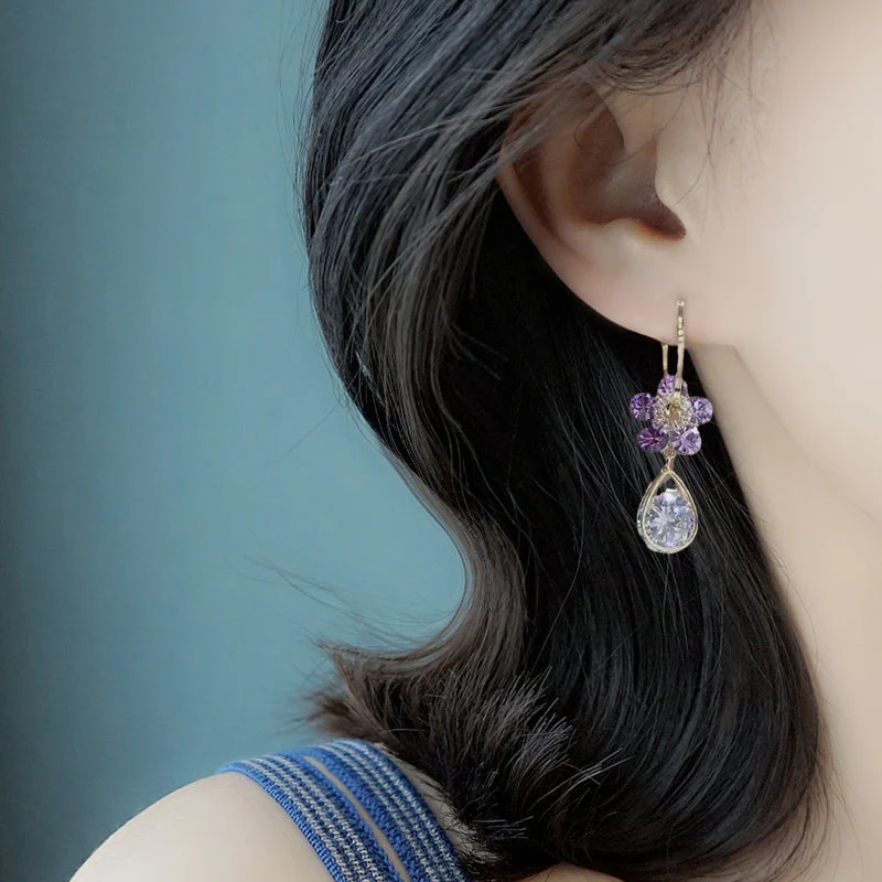 Fashion Flower Crystal Earrings - Image 7