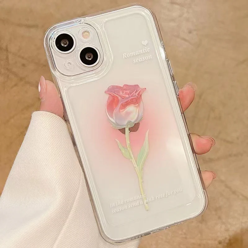 Fashion Tulip Rose Flower Floral Soft Shockproof Compatible with Case for iPhone - Image 4