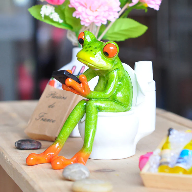 Festival Frog Resin Crafts Frog Pastoral Ornament - Image 6