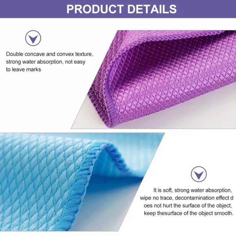 Fish Scale Microfiber Polishing Cleaning Cloth (5 Pcs) - Image 3