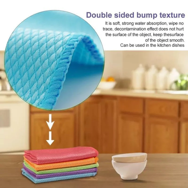 Fish Scale Microfiber Polishing Cleaning Cloth (5 Pcs) - Image 5