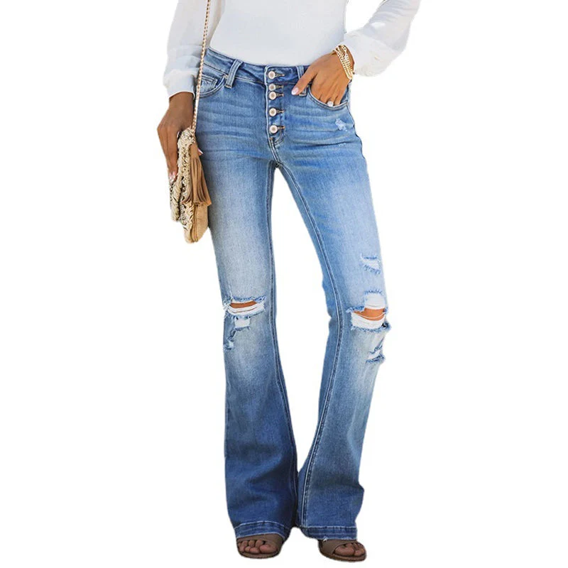 Five-button Distressed Jeans - Image 7