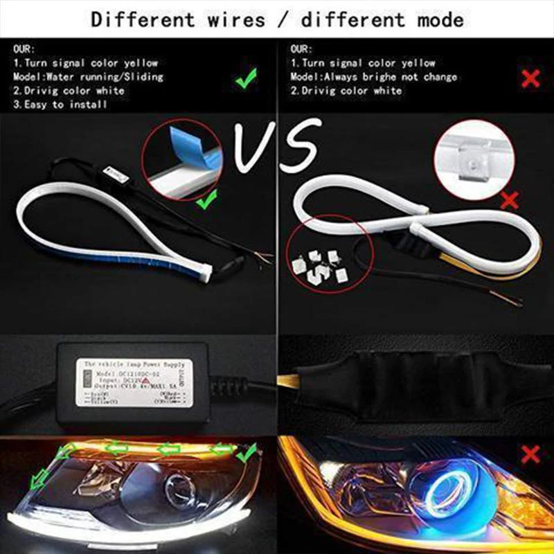 Flexible DRL LED Night & Daytime Running Light Strip (No Disassembling Needed) - Image 7