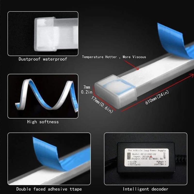 Flexible DRL LED Night & Daytime Running Light Strip (No Disassembling Needed) - Image 9