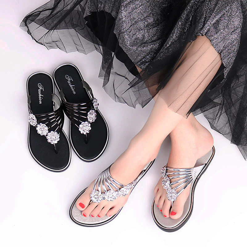 Floral Pattern Cutout Toe Post Flip Flops - Image 4