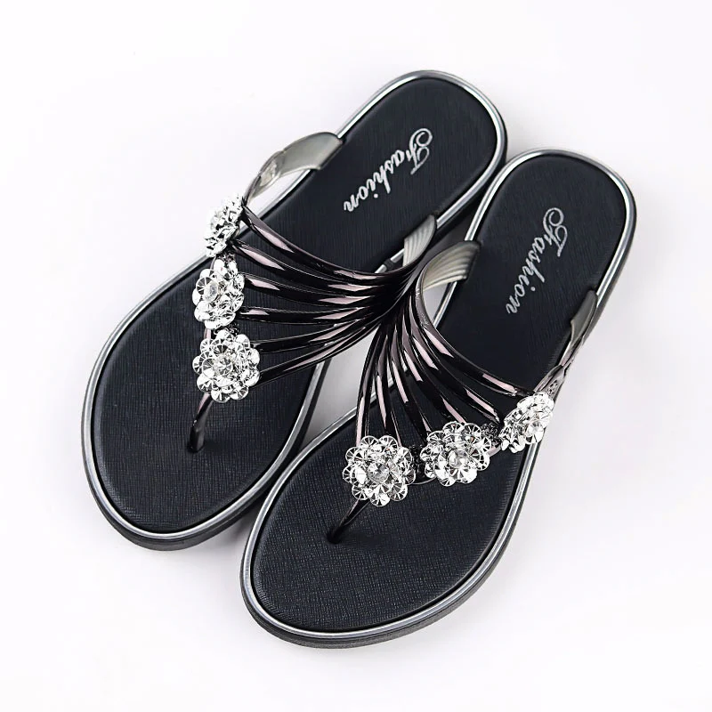 Floral Pattern Cutout Toe Post Flip Flops - Image 6