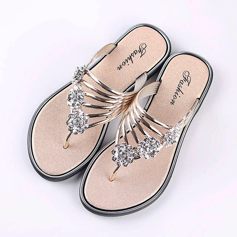 Floral Pattern Cutout Toe Post Flip Flops - Image 8