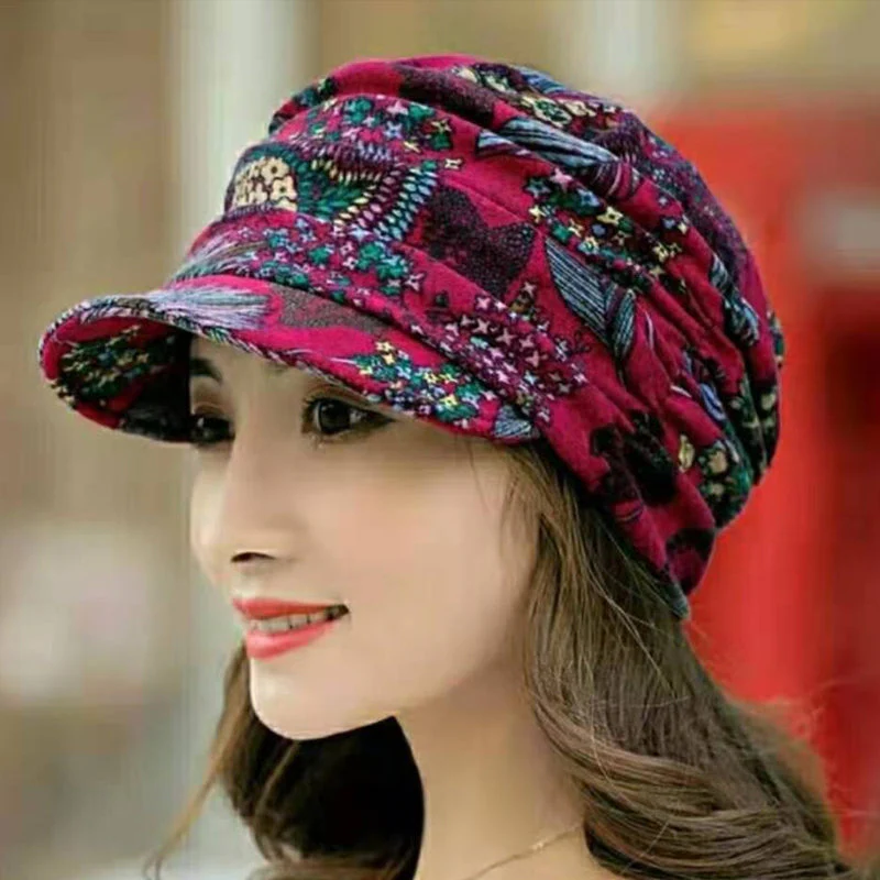 Floral Pleated Short Brim Cap - Image 5