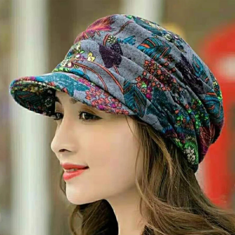 Floral Pleated Short Brim Cap - Image 7