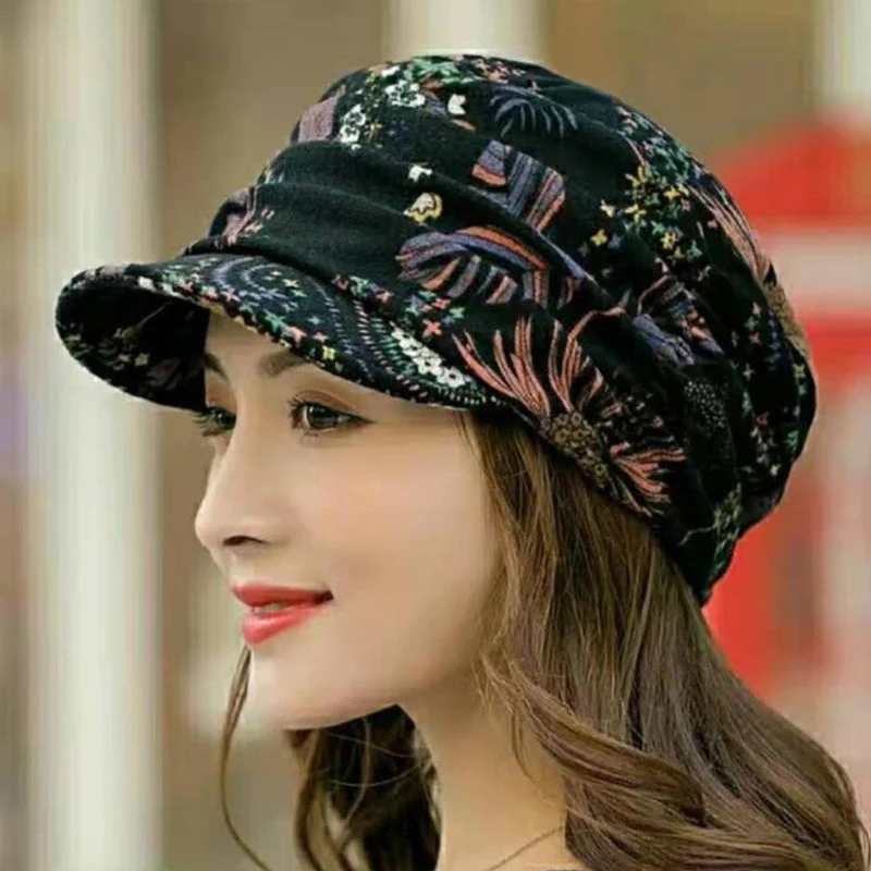 Floral Pleated Short Brim Cap - Image 8