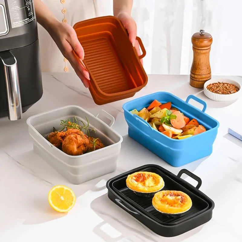 Foldable Air Fryer Silicone Baking Tray - Image 3