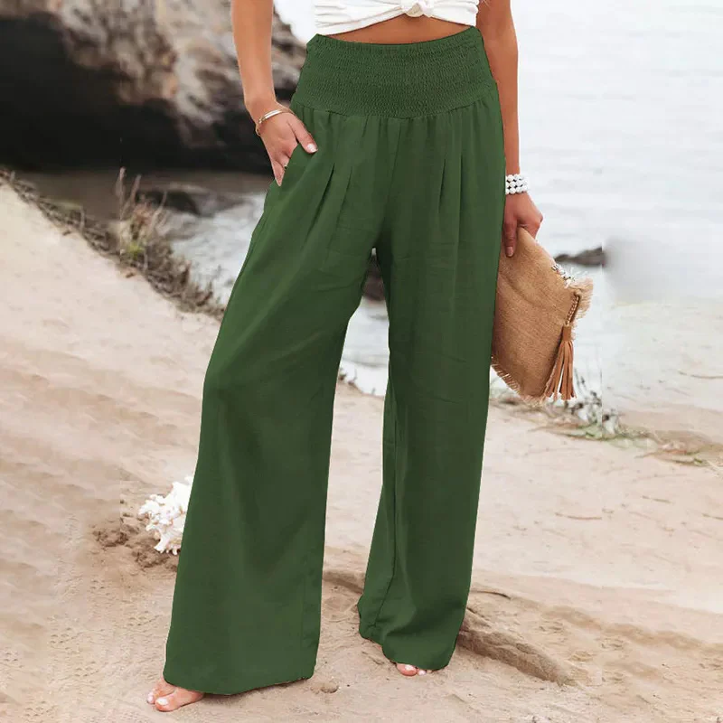 Fresh Air Linen Blend Pocketed Smocked Pants - Image 7