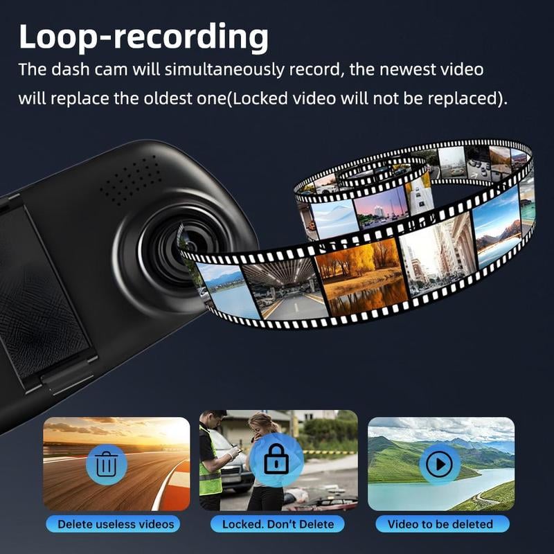 Front and Rear Dual Recording HD Night Vision Dash Cam - Image 7