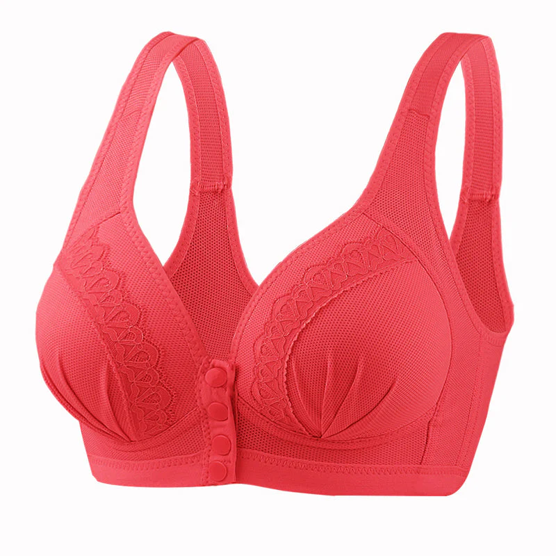 Front Button Breathable Skin-Friendly Cotton Bra - Image 11