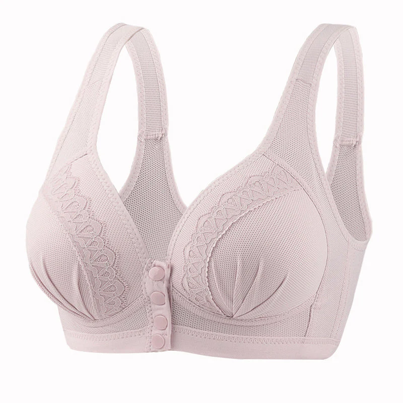 Front Button Breathable Skin-Friendly Cotton Bra - Image 15