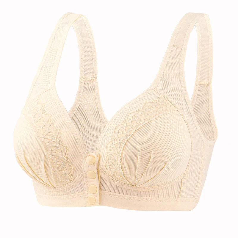 Front Button Breathable Skin-Friendly Cotton Bra - Image 16