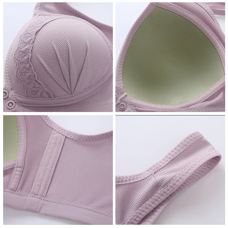 Front Button Breathable Skin-Friendly Cotton Bra - Image 8
