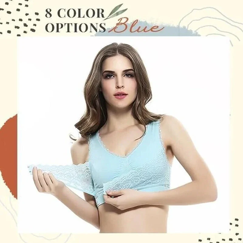 Front Cross Side Buckle Lace Bra - Image 10