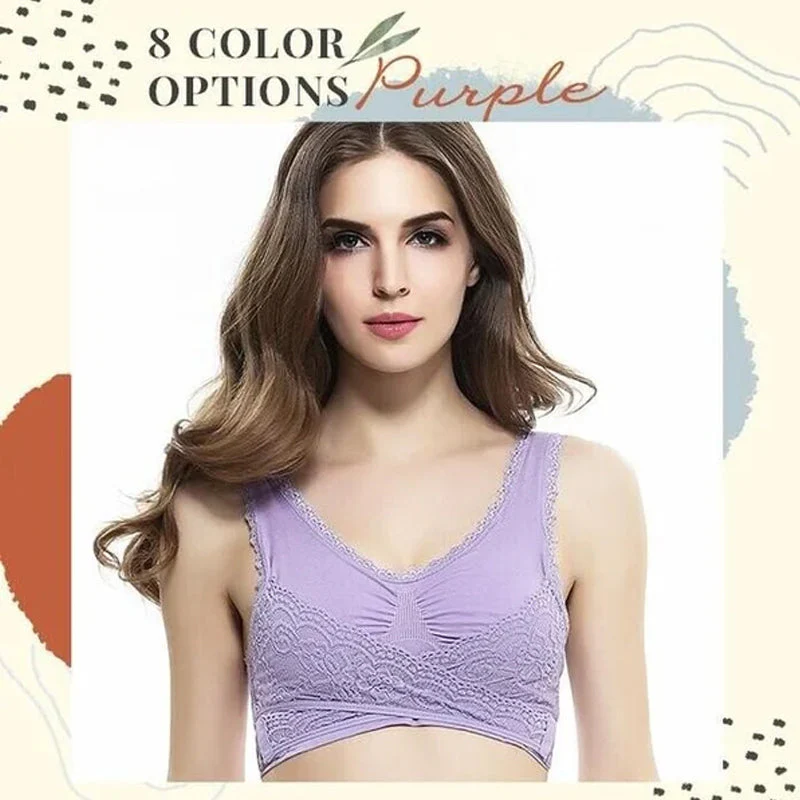 Front Cross Side Buckle Lace Bra - Image 11