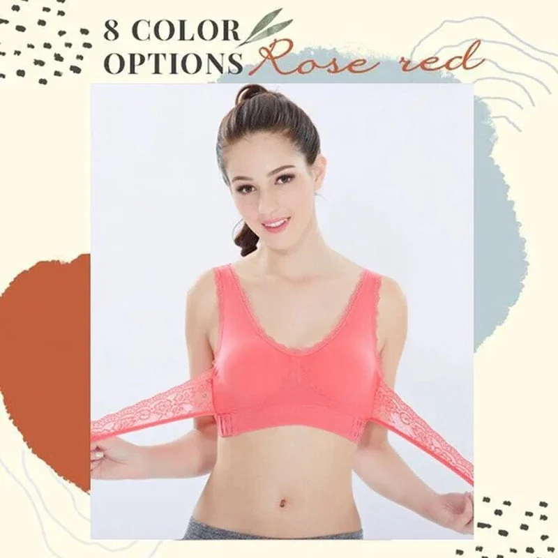 Front Cross Side Buckle Lace Bra - Image 12